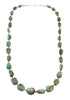 Native American Turquoise Bead And Silver Necklace AX128092