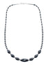 Navajo Hematite Sterling Silver Bead Necklace AX128072
