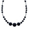 Native American Onyx Sterling Silver Bead Necklace AX128067