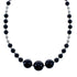 Native American Onyx Sterling Silver Bead Necklace AX128067