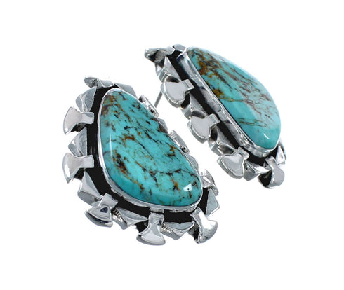 Native American Sterling Silver Turquoise Post Earrings AX128151