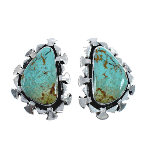 Native American Sterling Silver Turquoise Post Earrings AX128153