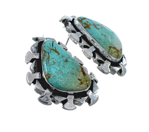 Native American Sterling Silver Turquoise Post Earrings AX128153