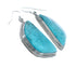 Native American Turquoise Sterling Silver Hook Dangle Earrings AX128123