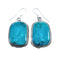 Native American Turquoise Sterling Silver Hook Dangle Earrings AX128125