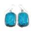 Native American Turquoise Sterling Silver Hook Dangle Earrings AX128125