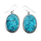 Native American Turquoise Sterling Silver Hook Dangle Earrings AX128126