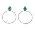 Navajo Turquoise Sterling Silver Post Dangle Earrings AX128162