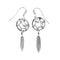 Navajo Sterling Silver Dream Catcher Feather Hook Dangle Earrings AX128171