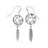 Navajo Sterling Silver Dream Catcher Feather Hook Dangle Earrings AX128171