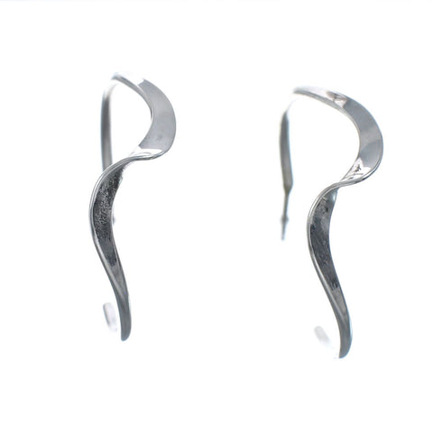 Authentic Sterling Silver Navajo Post Hoop Earrings AX128165