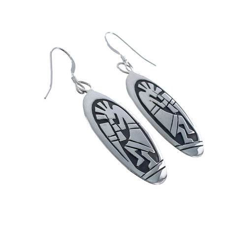 Sterling Silver Kokopelli Hook Dangle Earrings AX128172