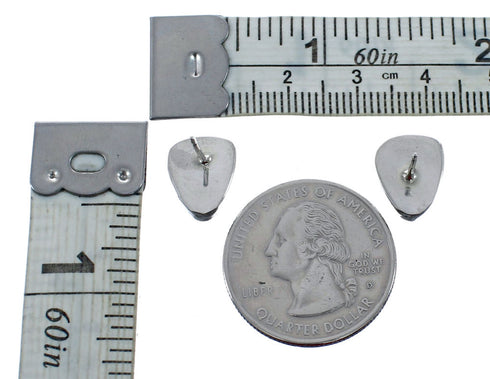 Purple Oyster Shell Sterling Silver Native American Post Stud Earrings AX128170