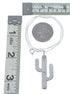 Sterling Silver 16" Italian Box Chain Cactus Necklace Pendant Set AX128169