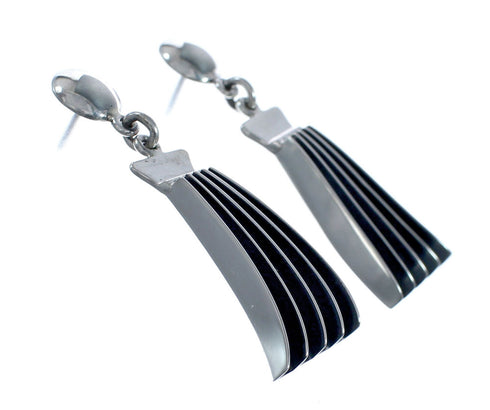 Native American Navajo Genuine Sterling Silver Post Dangle Earrings JX128449