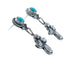 Native American Sterling Silver Turquoise Post Dangle Earrings JX128431