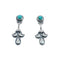 Native American Sterling Silver Turquoise Post Dangle Earrings JX128433