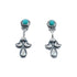 Native American Sterling Silver Turquoise Post Dangle Earrings JX128433