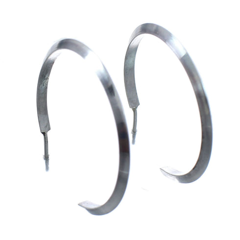 Genuine Sterling Silver Navajo Post Hoop Earrings AX128191