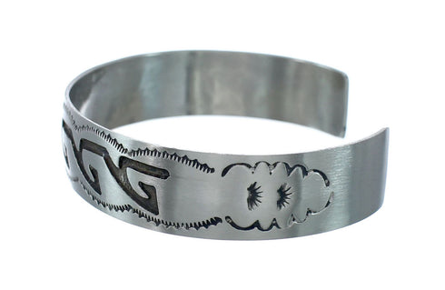 Native American Navajo Sterling Silver Water Wave Cuff Bracelet JX130667