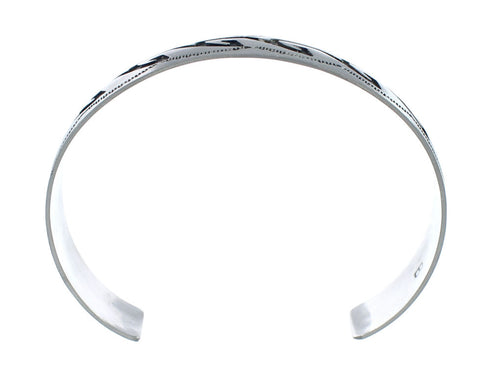 Native American Navajo Sterling Silver Water Wave Cuff Bracelet JX130667