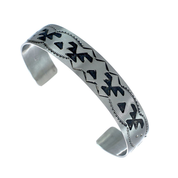 Native American Navajo Sterling Silver Thunderbird Cuff Bracelet JX130668