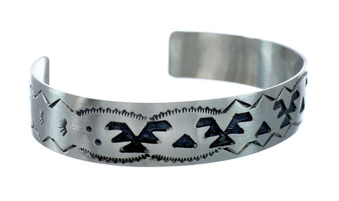 Native American Navajo Sterling Silver Thunderbird Cuff Bracelet JX130668