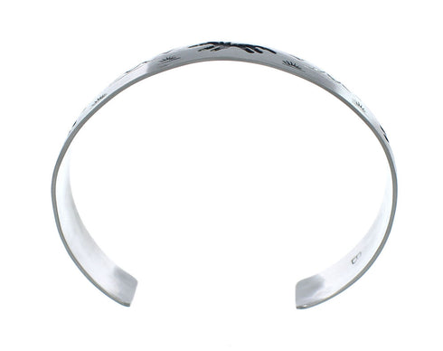 Native American Navajo Sterling Silver Horse Cuff Bracelet JX130670