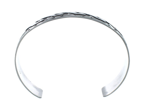 Native American Navajo Sterling Silver Water Wave Cuff Bracelet JX130674