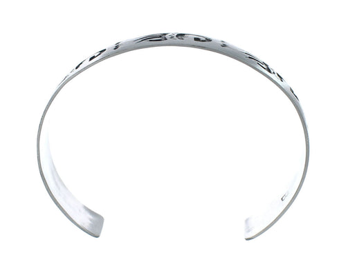 Native American Navajo Sterling Silver Bear Paw Cuff Bracelet JX130676