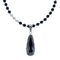 Sterling Silver Navajo Onyx Bead Necklace AX128218