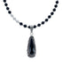 Sterling Silver Navajo Onyx Bead Necklace AX128218