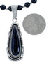 Sterling Silver Navajo Onyx Bead Necklace AX128218