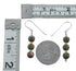Native American Unakite Sterling Silver Bead Hook Dangle Earrings AX128223