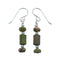 Native American Unakite Sterling Silver Bead Hook Dangle Earrings AX128225