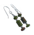 Native American Unakite Sterling Silver Bead Hook Dangle Earrings AX128225