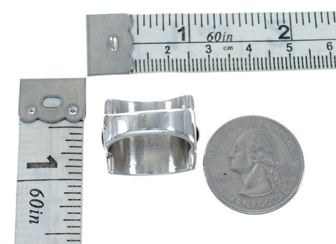 Navajo Authentic Sterling Silver Band Ring Size 7-3/4 AX128239