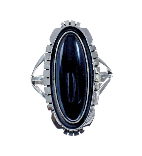 Native American Onyx Sterling Silver Ring Size 6-1/2 AX128253