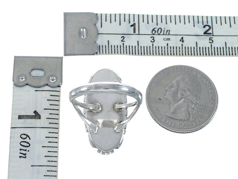 Native American Onyx Sterling Silver Ring Size 6-1/2 AX128253