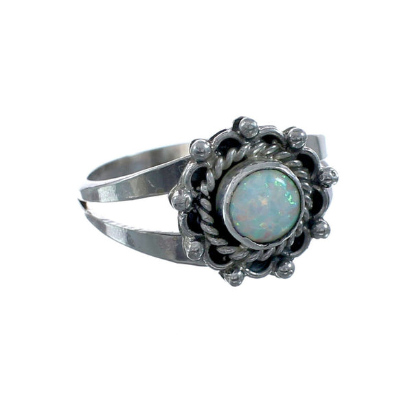 Native American Opal Sterling Silver Ring Size 6-1/4 AX128300