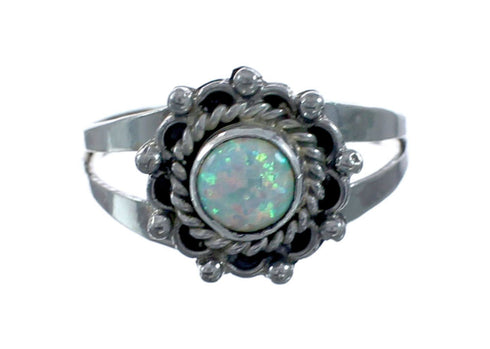 Native American Opal Sterling Silver Ring Size 9-1/2 AX128307