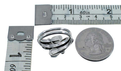 Navajo Opal Authentic Sterling Silver Leaf Ring Size 6-3/4 AX128258