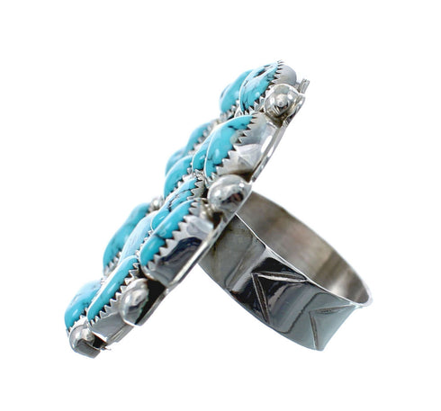 Native American Sterling Silver And Turquoise Ring Size 9-3/4 AX128338