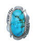Native American Sterling Silver Turquoise Ring Size 6-3/4 AX128335