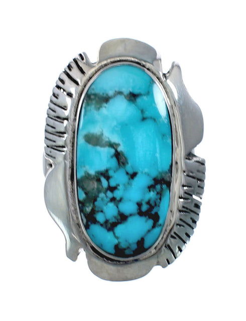 Native American Sterling Silver Turquoise Ring Size 6 AX128336
