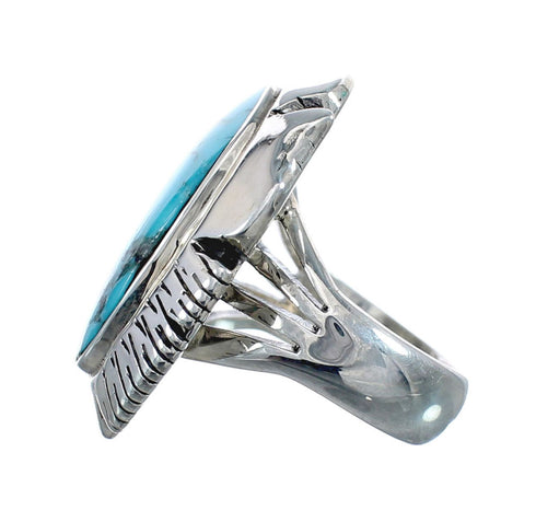 Native American Sterling Silver Turquoise Ring Size 6 AX128336
