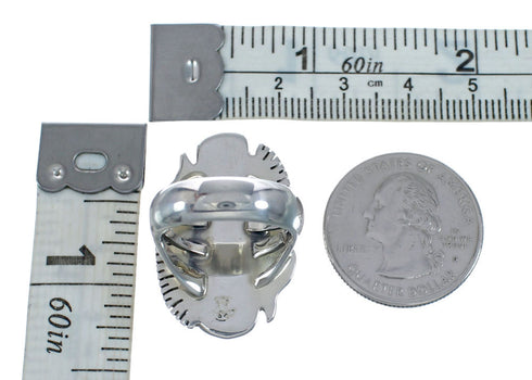 Native American Sterling Silver Turquoise Ring Size 6 AX128336