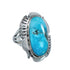 Native American Sterling Silver Turquoise Ring Size 7-3/4 AX128337