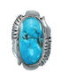 Native American Sterling Silver Turquoise Ring Size 7-3/4 AX128337