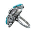 Authentic Sterling Silver Navajo Turquoise Leaf Design Ring Size 6 AX128328